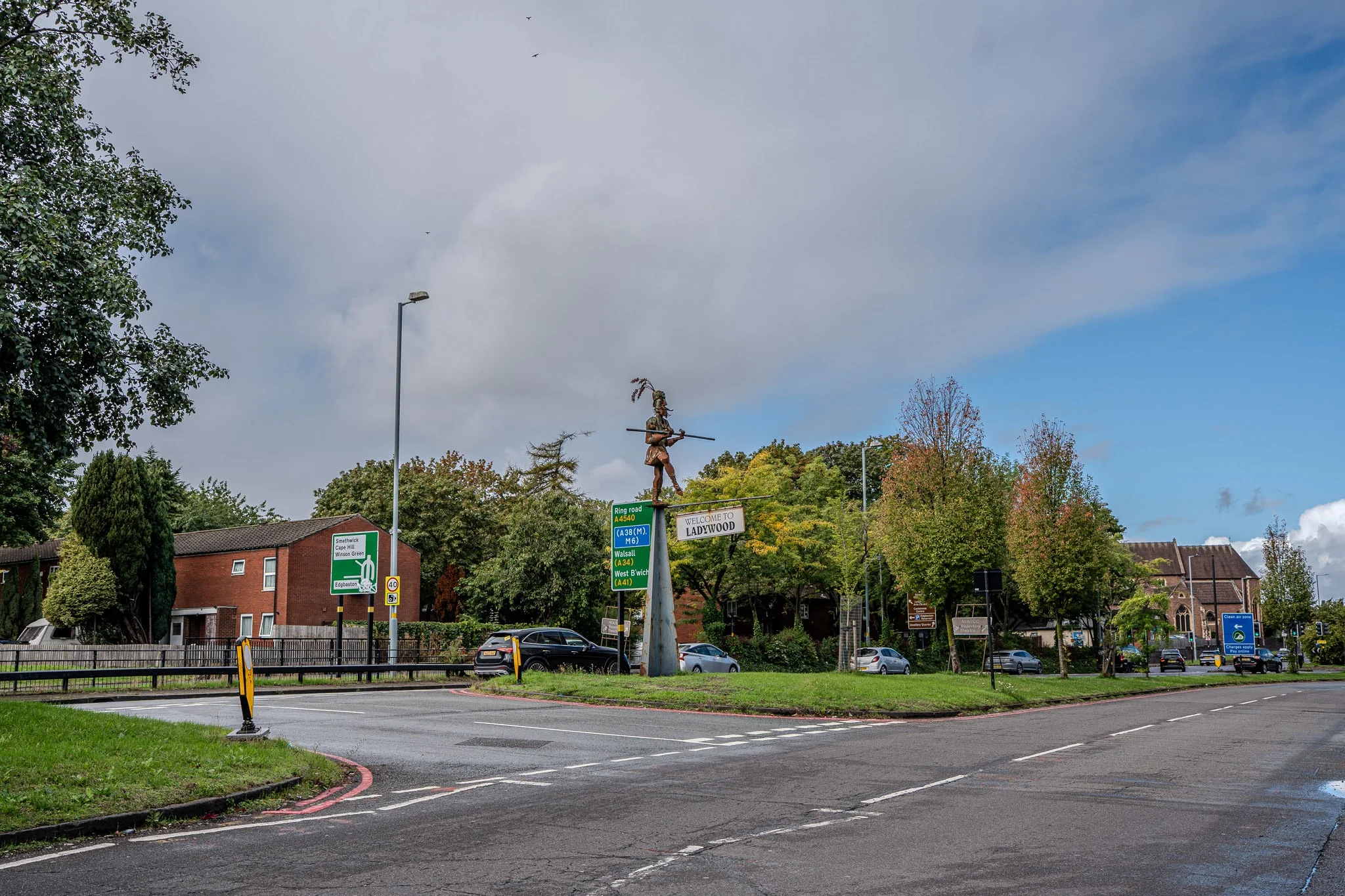 A roundabout junction on a Birmingham road
